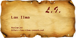 Lax Ilma névjegykártya